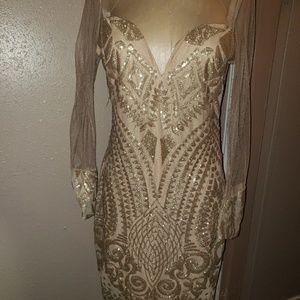 Fashion Nova gold dress